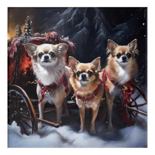 Chihuahua Snowy Sleigh Christmas Decor 