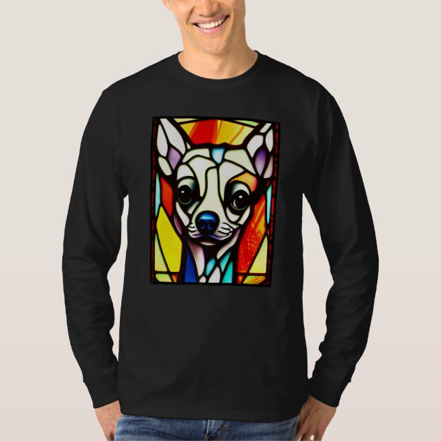 Chihuahua - Stained Glass Pop Art Premium_4 T-Shirt (Front)