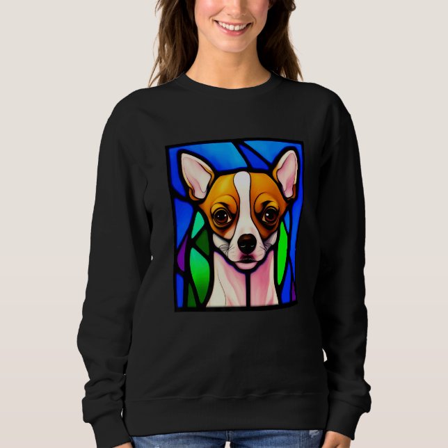 Chihuahua - Stained Glass Pop Art Premium_5 Sweatshirt (Front)