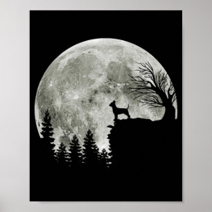 Chihuahua Standing On Mountain Moonlight Halloween Poster