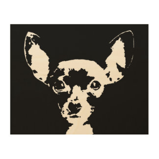 Chihuahua Stencil Wood 10"x8" Wall Art