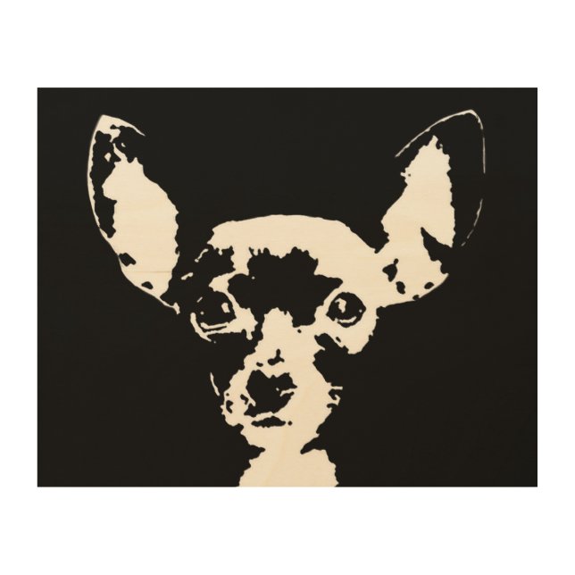 Chihuahua Stencil Wood 10"x8" Wall Art (Front)