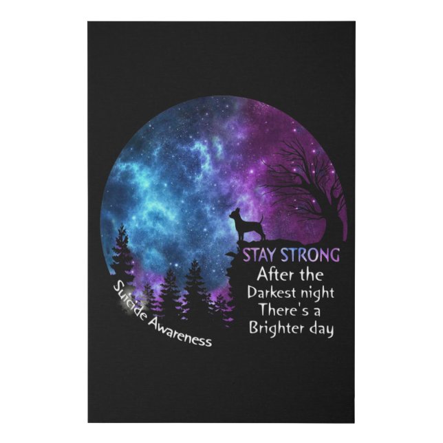 Chihuahua Suicide Awareness Strong Dog Owners Faux Canvas Print (Front)