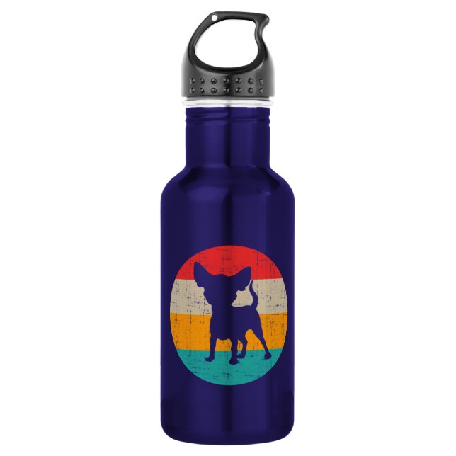 Chihuahua Sunset Stainless Steel Water Bottle (Front)