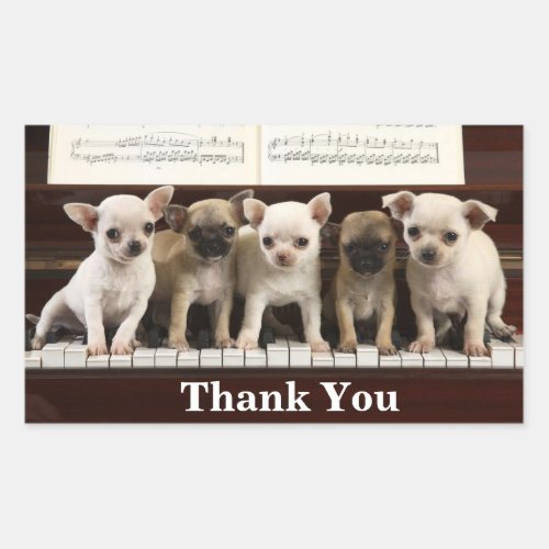 Chihuahua Thank You Puppy Dogs  Chewawa Chiwawa  Rectangular Sticker