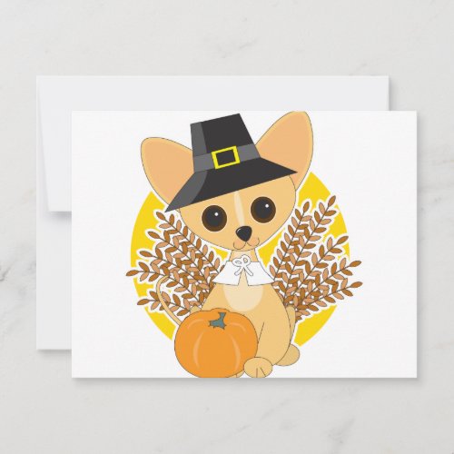 Chihuahua Thanksgiving Holiday Card
