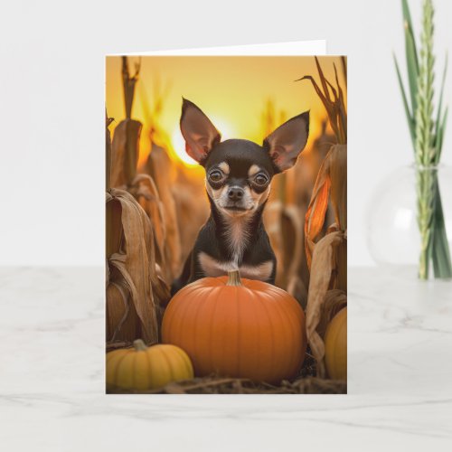 Chihuahua Thanksgiving Holiday Card