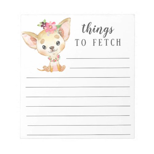 Chihuahua Things to Fetch Notepad
