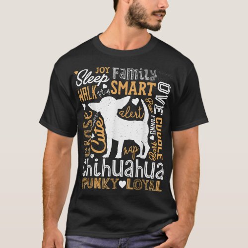 Chihuahua Typography Word Art Funny Dog Lover Gift T_Shirt