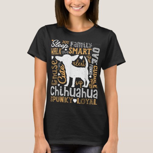 Chihuahua Typography Word Art Funny Dog Lover Gift T_Shirt