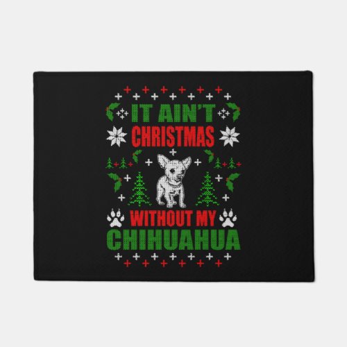 Chihuahua Ugly Christmas Sweater Doormat