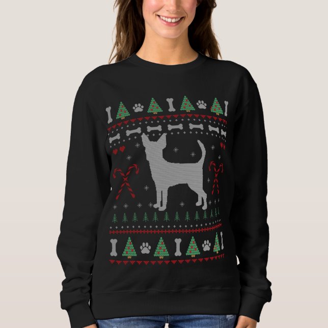 Chihuahua Ugly Sweater Christmas Funny Dog Lover (Front)