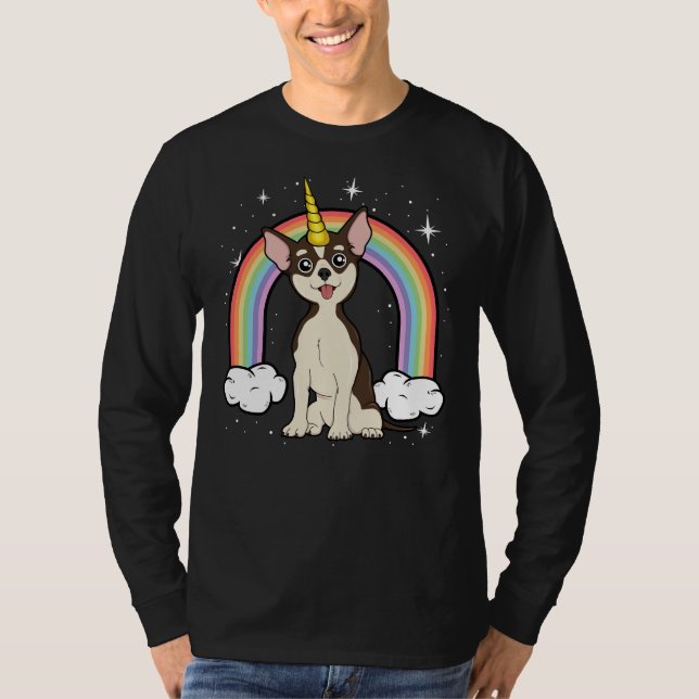 Chihuahua Unicorn Dog Rainbow Galaxy Space Girls B T-Shirt (Front)