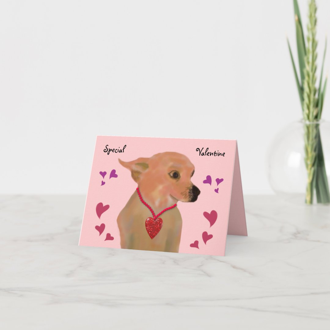 Chihuahua Valentine Hearts Card Zazzle