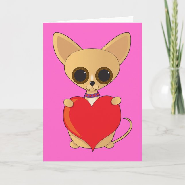 Chihuahua Valentine Holiday Card (Front)