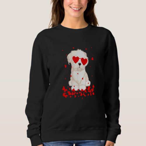 Chihuahua Valentines Day 2022  Cute Maltese Dog Lo Sweatshirt