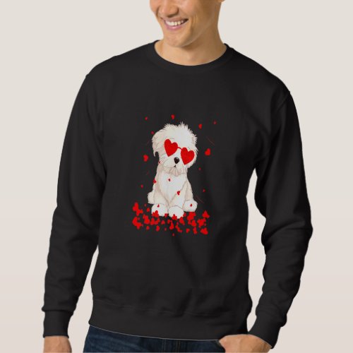 Chihuahua Valentines Day 2022  Cute Maltese Dog Lo Sweatshirt