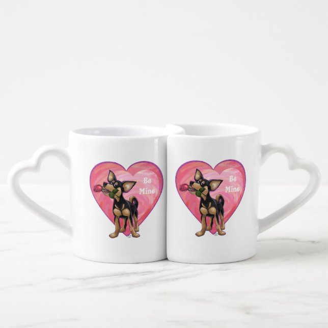 Chihuahua Valentine's Day Coffee Mug Set (Front Nesting)