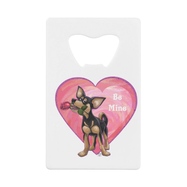 Chihuahua Valentine's Day Credit Card Bottle Opener (Front)