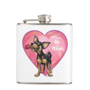 Chihuahua Valentine's Day Flask