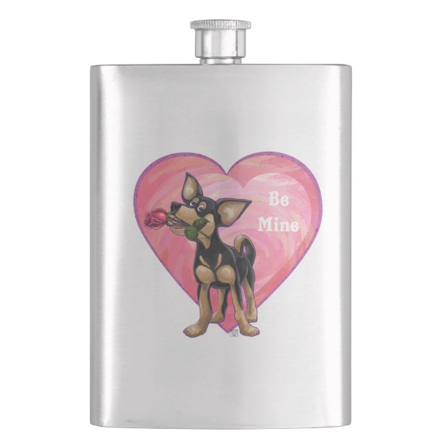 Chihuahua Valentine's Day Flask (Front)