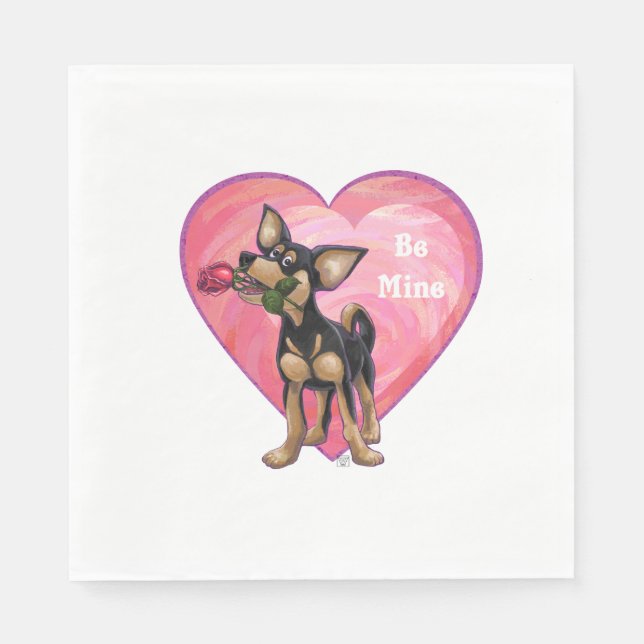 Chihuahua Valentine's Day Paper Napkins (Front)