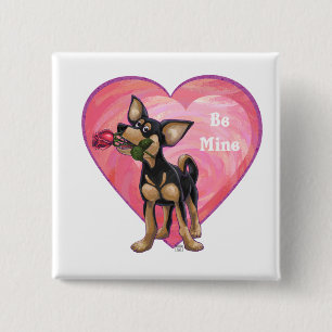 Chihuahua Valentine's Day Pinback Button