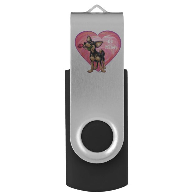 Chihuahua Valentine's Day USB Flash Drive (Front Vertical)