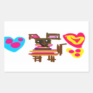 Chihuahua Very cute valentine Rectangular Sticker