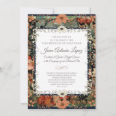 Chihuahua Vintage Floral Tapestry Invitation (Back)