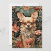 Chihuahua Vintage Floral Tapestry Invitation (Front)