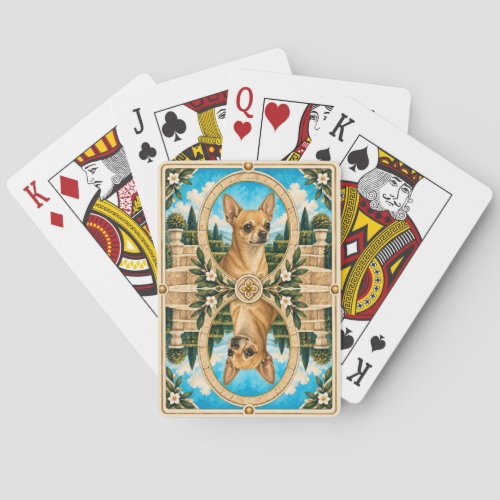 Chihuahua, Vintage Watercolor Dog Art Poker Cards