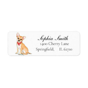 Chihuahua watercolor Dog Lovers Label