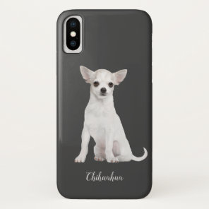 Chihuahua Watercolor White Dog iPhone X Case