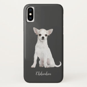 Chihuahua Watercolor White Dog iPhone X Case