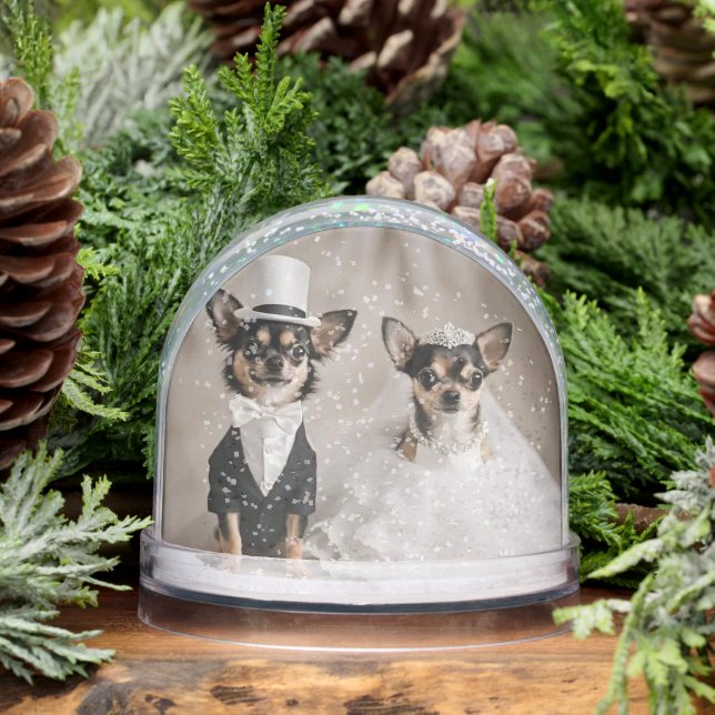 Chihuahua Wedding Snow Globe Gift (Winter)
