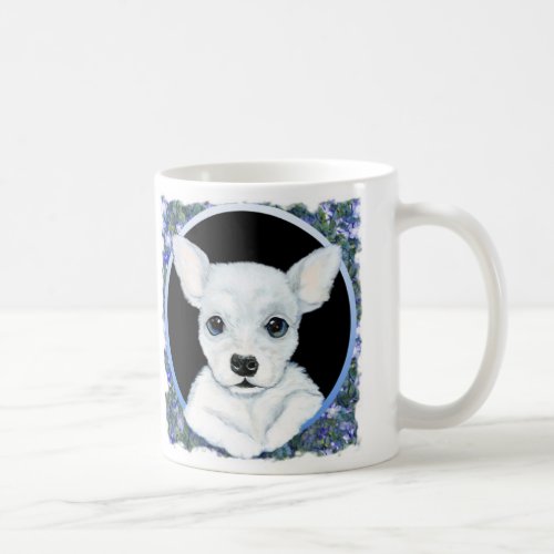 Chihuahua White Pup Floral Coffee Mug