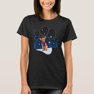 Chihuahua Winter Snow Paw Dogs Christmas T-Shirt