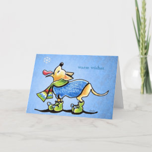 Chihuahua Winter Snowflakes Christmas Custom Holiday Card