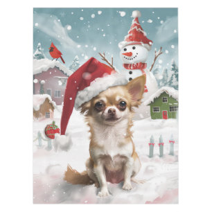 Chihuahua Winter Wonderland Christmas Joy Tablecloth