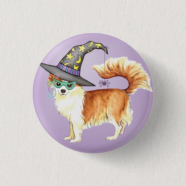 Chihuahua Witch Button (Front)