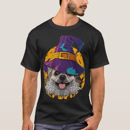 Chihuahua Witch Dog Funny Halloween Costume Creepy T_Shirt