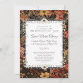 Chihuahua with Flowers in Style of William Morris Invitation (Back)