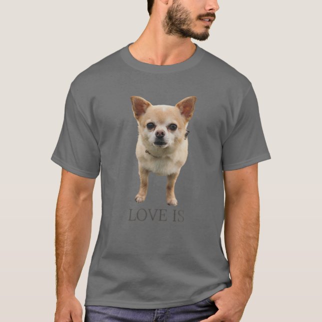 Chihuahua Women Men Kids Dog Mom Dad Love Is Dog G T-Shirt (Front)