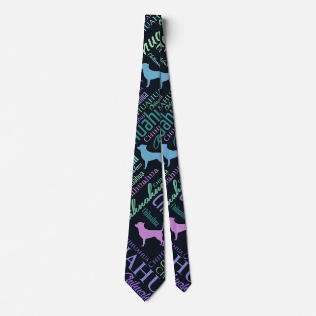 Chihuahua Word Art Neck Tie (Front)