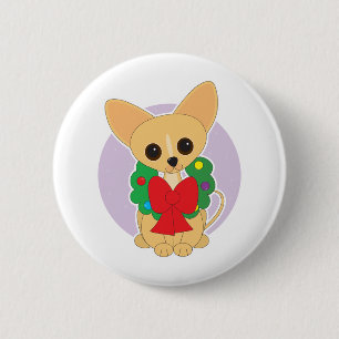 Chihuahua Wreath Button