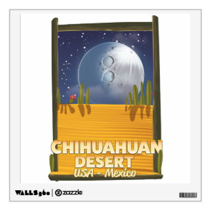Chihuahuan Desert Cartoon travel poster Wall Sticker