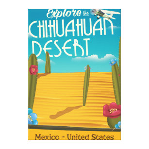 Chihuahuan Desert USA mexico travel poster Canvas Print