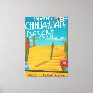Chihuahuan Desert USA mexico travel poster Canvas Print
