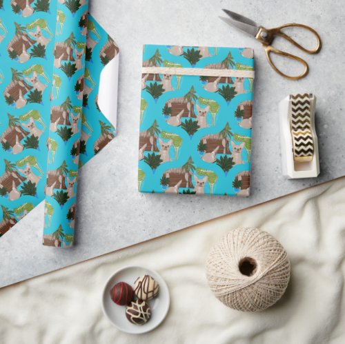 Chihuahuas Cabanas And Cocktails Retro Ogee Wrapping Paper